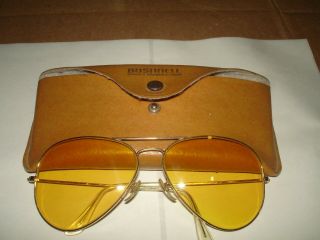 Vintage Bushnell Yellow Shooting Glasses - Bausch & Lomb In Case