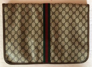 Vintage Gucci GG Leather/Canvas Laptop Case/Sleeve or Clutch/Pouch 2