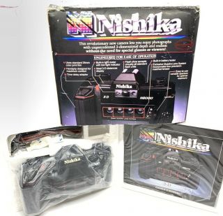 Nishika N8000 35mm Quadrascopic Stereo 3d Lenticular Camera Quadara Vintage Nos