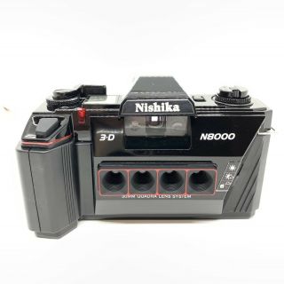 Nishika N8000 35mm Quadrascopic Stereo 3D Lenticular Camera quadara Vintage NOS 3