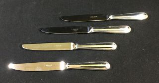 Perles By Christofle Silverplate Group Of 4 Dessert Knives 7.  75 "