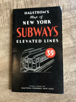 Vintage Hagstrom’s Map York City Subway 1952 MTA Transit Elevated Lines 2