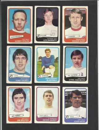 45/47 Set 55 - 101 A&bc Gum Footballers Yellow Back Cards 1968 Vintage