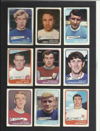 45/47 SET 55 - 101 A&BC GUM FOOTBALLERS YELLOW BACK CARDS 1968 VINTAGE 4