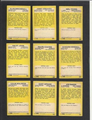 45/47 SET 55 - 101 A&BC GUM FOOTBALLERS YELLOW BACK CARDS 1968 VINTAGE 5