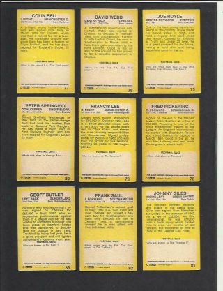 45/47 SET 55 - 101 A&BC GUM FOOTBALLERS YELLOW BACK CARDS 1968 VINTAGE 7
