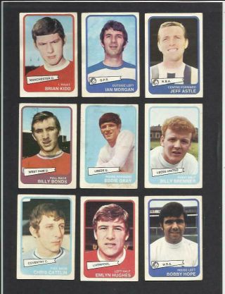 45/47 SET 55 - 101 A&BC GUM FOOTBALLERS YELLOW BACK CARDS 1968 VINTAGE 8