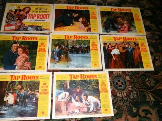 8929,  Vintage Rare Set Colored Movie Lobby Cds,  Tap Roots,  Hayward,  Heflin 1956