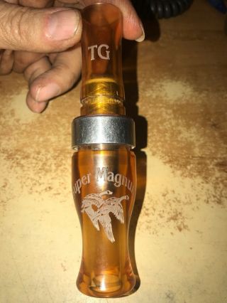 Vintage Tim Grounds Cork Wrapped Acrylic Magnum Goose Call