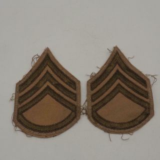 Vintage Wwii World War 2 Korean War Era Staff Second Sergeant Patch Pair