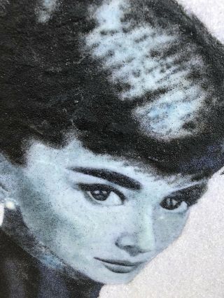Vintage Audrey Hepburn Gravel Art Portrait 21”x27” Framed - Rare 2