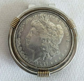 Vintage Morgan Silver Dollar 1886 Money Clip