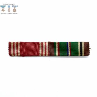 Ww2 Army 1/2” Ribbon Bar Good Conduct European African Middle Eastern Campaign