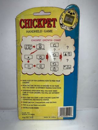 Rare 1997 CHICK PET Virtual Hand Held Game Chicken Keychain Vintage Toy NIP 7
