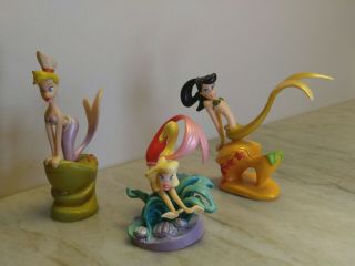 Disney Little Mermaid Ariel Sisters Figure Set 6 Vintage Poseidon Complete 6
