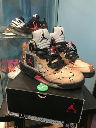 Nike Air Jordan V 5 Supreme Desert Camo Men’s Size Us9 Box Logo Rare Supreme 5s