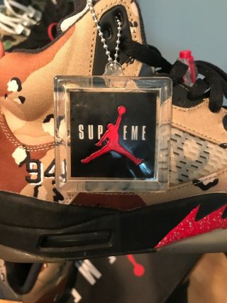 Nike Air Jordan V 5 Supreme Desert Camo Men’s Size US9 Box Logo Rare Supreme 5s 6