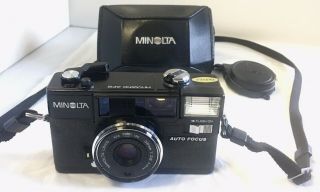 Vtg Minolta Hi - Matic Af2 Auto Focus W/flash 35mm Film Camera 38mm 1:2.  8 Japan