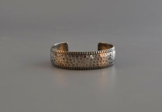Vintage Navajo Indian Sterling Silver Bracelet - Hand Hammered Cuff - 6 5/8 "