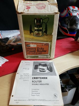 Craftsman 315.  17480 Woodworking Router 1hp In Rare Box Vintage