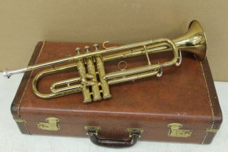 Vintage C.  G.  Conn Elkhart Circa 1949 - 1950 Bb Trumpet With Case 22b (37698) B