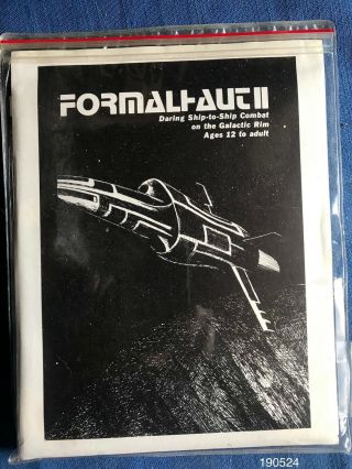 Vintage Formalhaut Ii Ship To Ship Space Combat Game Rpg Fantasy 1st Edition
