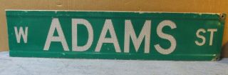Vtg W ADAMS ST Aluminum 2 Sided Street Sign 30 