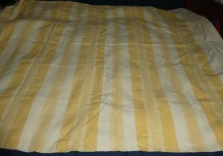 Vintage Cotton Linen Coverlet Hand Loomed Coverlet Yellow Mustard Cream 60 " Dr
