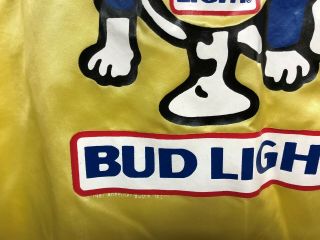 Vtg 1987 Bud Light Spuds MacKenzie Nylon Beer Sign Light Up Jacket Satin Large 3