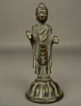 Rare Old Silla Or Joseon Korean Bronze Buddha Figure Statue Korea Sculpture 17