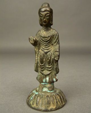 Rare Old Silla Or Joseon Korean Bronze Buddha Figure Statue Korea Sculpture 16