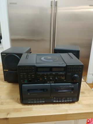 Vintage Sony Cfd - 765 Am/fm Boombox Cassette Radio Cd Tape Mega Bass Ac/dc