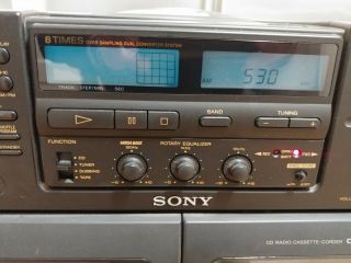 Vintage Sony CFD - 765 AM/FM Boombox Cassette Radio CD Tape Mega Bass AC/DC 3