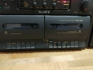 Vintage Sony CFD - 765 AM/FM Boombox Cassette Radio CD Tape Mega Bass AC/DC 4