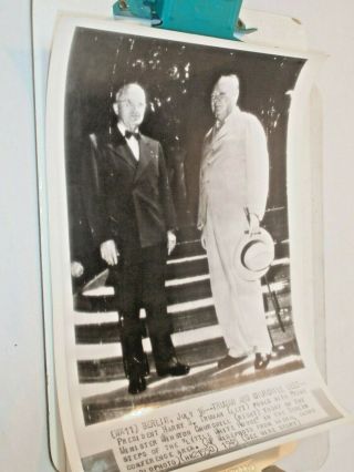 07/16/45 Wwii Ap Wire Photo Winston Churchill & Harry Truman In Berlin Dsp 375