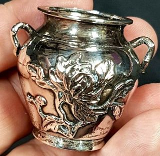 Antique Chinese Export Silver Miniature Vase,  Hung Chong,  Shanghai,  C1900
