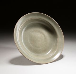 Chinese Antique/Vintage Celadon Glazed Dish In Wood Box 3