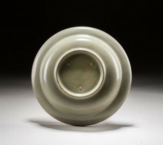 Chinese Antique/Vintage Celadon Glazed Dish In Wood Box 4