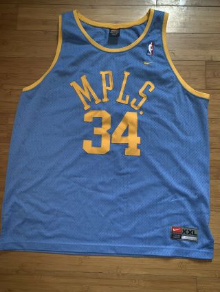 Vintage Nike Shaquille O’neal 34 Mpls Los Angeles La Lakers Jersey Xxl
