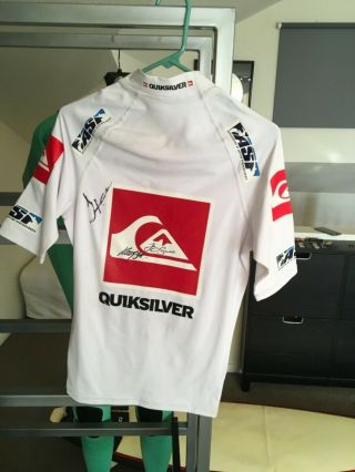 Kelly Slater White 2011 Quiksilver Pro York Contest Jersey - Perfect 10