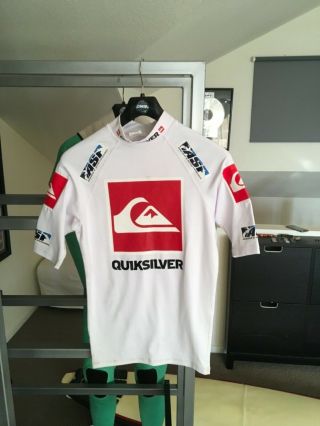 Kelly Slater White 2011 Quiksilver Pro York contest jersey - Perfect 10 2