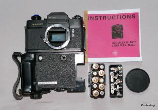 Leicaflex Sl Mot Film Camera & Leica Motor W/palm Strap/grip.  Rare,  & Work