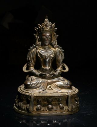 Chinese Tibetan Antique Bronze Buddha