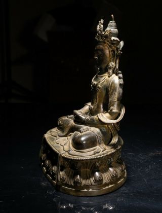 Chinese Tibetan Antique Bronze Buddha 4