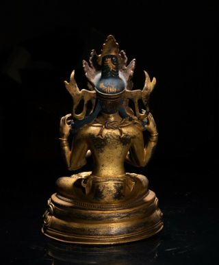 19th C.  Chinese Tibetan Antique Gilt Bronze Buddha 3
