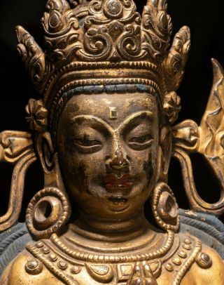 19th C.  Chinese Tibetan Antique Gilt Bronze Buddha 6
