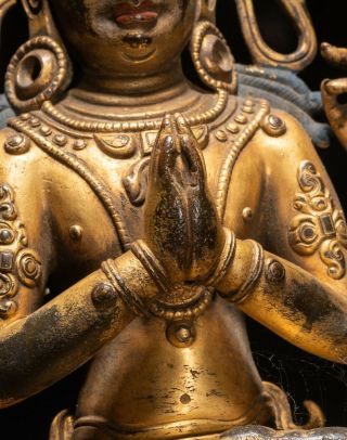 19th C.  Chinese Tibetan Antique Gilt Bronze Buddha 7