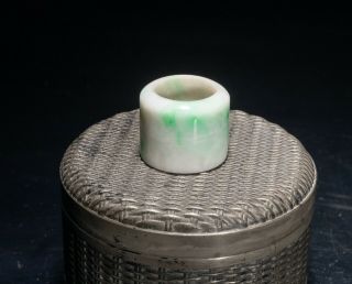 Set of Chinese Antique Jade & Agate Rings In Tin Box 3