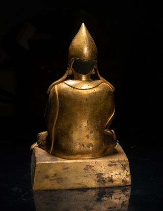 19th Chinese Tibetan Antique Gilt Bronze Buddha 3