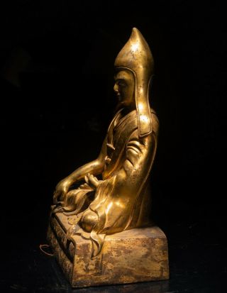 19th Chinese Tibetan Antique Gilt Bronze Buddha 4